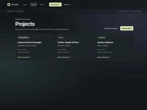 Creative projects overview